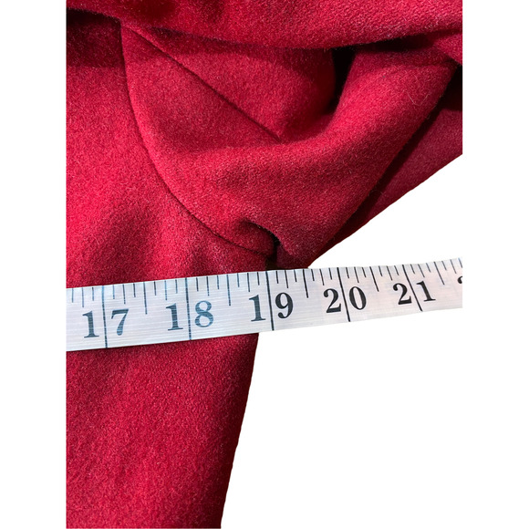 Twee PELLE Studio Womens Medium Button Wool Blend Red Walking Pea Mob Wife Coat - Picture 9 of 11